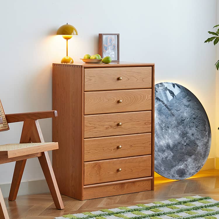 チェリー材とウォールナット使用の高級チェスト衣類収納家具 |  hykmq-796