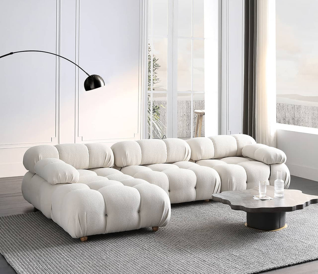 組み合わせ式ソファー シープボア生地 カウチソファー |  my-353