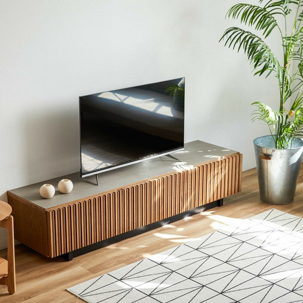 【在庫品】日本製 180幅/200幅テレビボード 格子とセラミック調が特徴 無垢材のTVボード ヴィンテージナチュラル色 sup-12806966