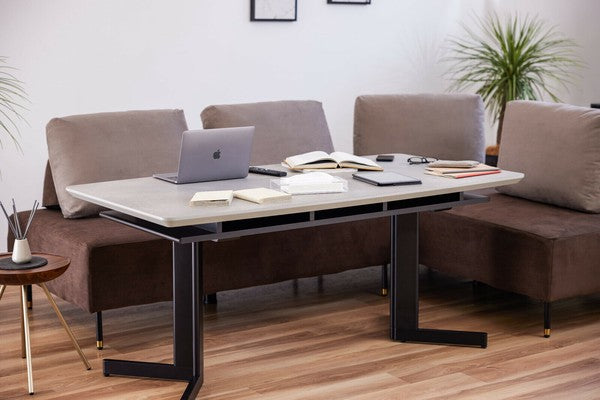 【在庫品】ダイニングテーブル、リビングテーブル傷・汚れに強いメラミン天板 食事・くつろぐ・デスクワークの移行がスムーズに行える時短テーブル 140/160サイズ 2色対応sup-13688142