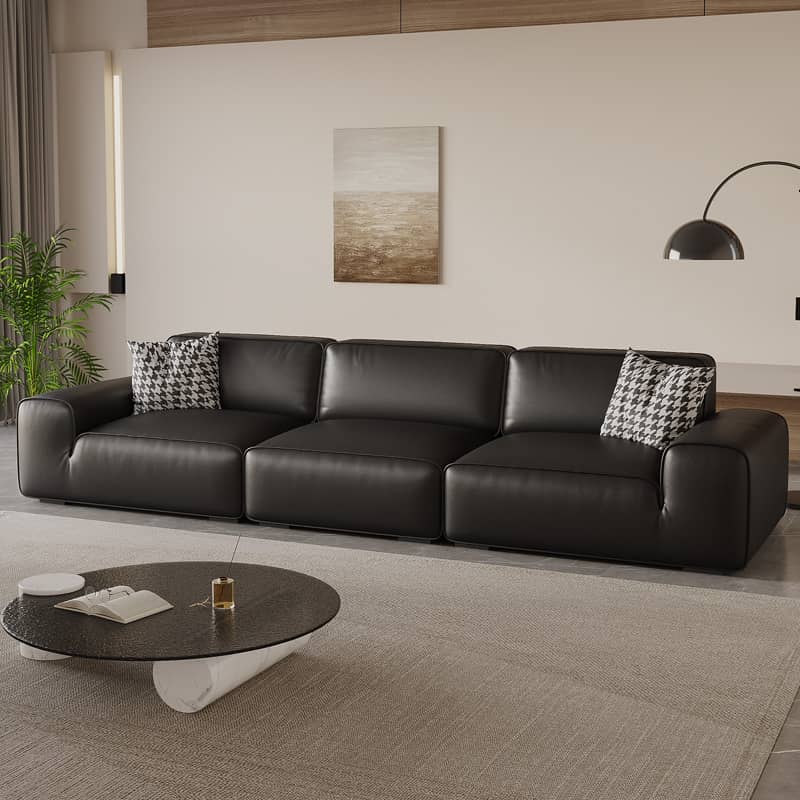 ソファー 本革素材+パイン木材製フレームソファ  yw-216 - BestKagu