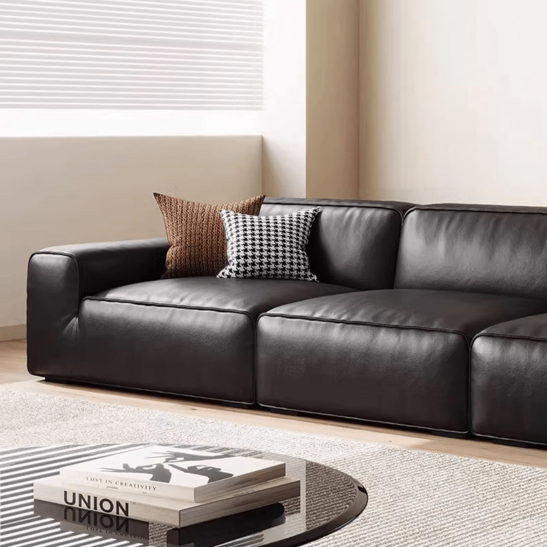 ソファー 本革素材+パイン木材製フレームソファ  yw-216 - BestKagu