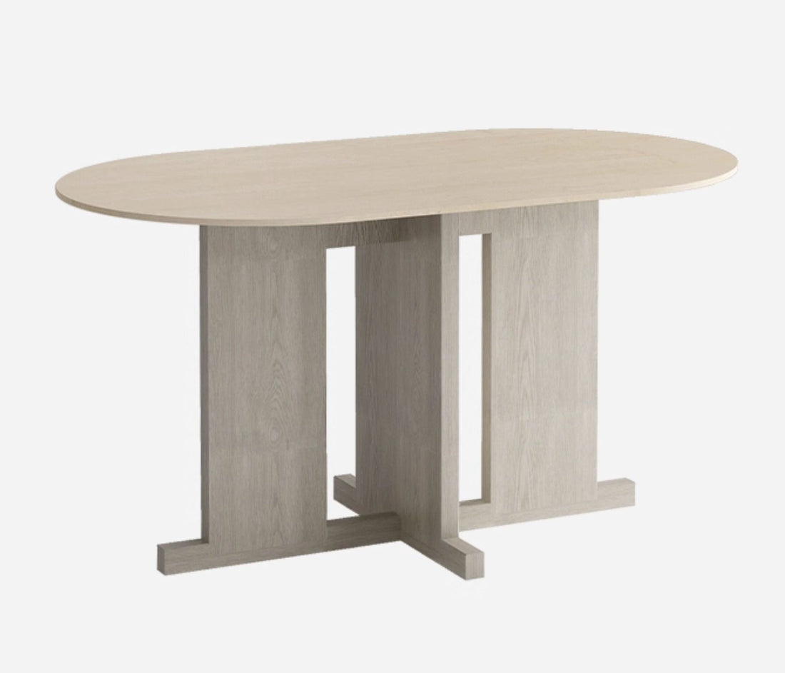 楕円形テーブル ダイニング・リビング セラミック天板 天然木フレーム zhiyin-001