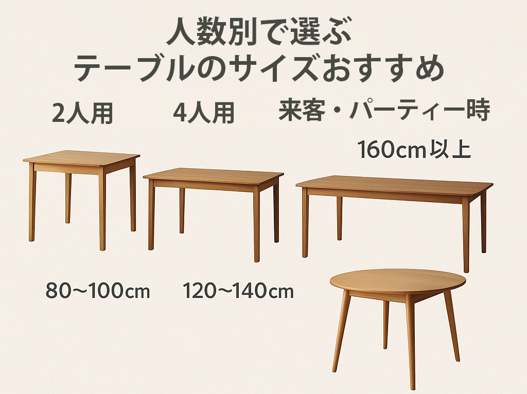 人数別で選ぶダイニングテーブルのサイズ｜おすすめ