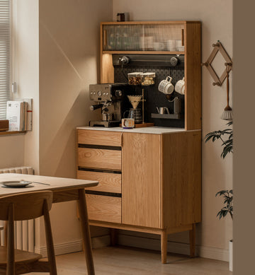 サイドボードキッチン収納　引き出し食器棚収納　カスタマイズ有孔ボードY150Q05