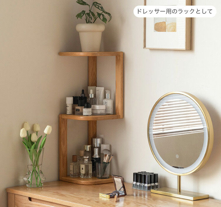 机上コーナーラック 無垢材 ブックスタンド オーク材 y28y04