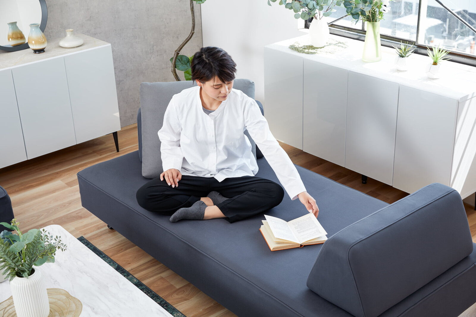 在庫品】ソファ360°どこからでもくつろげる極上の座り心地 幅160cm/幅