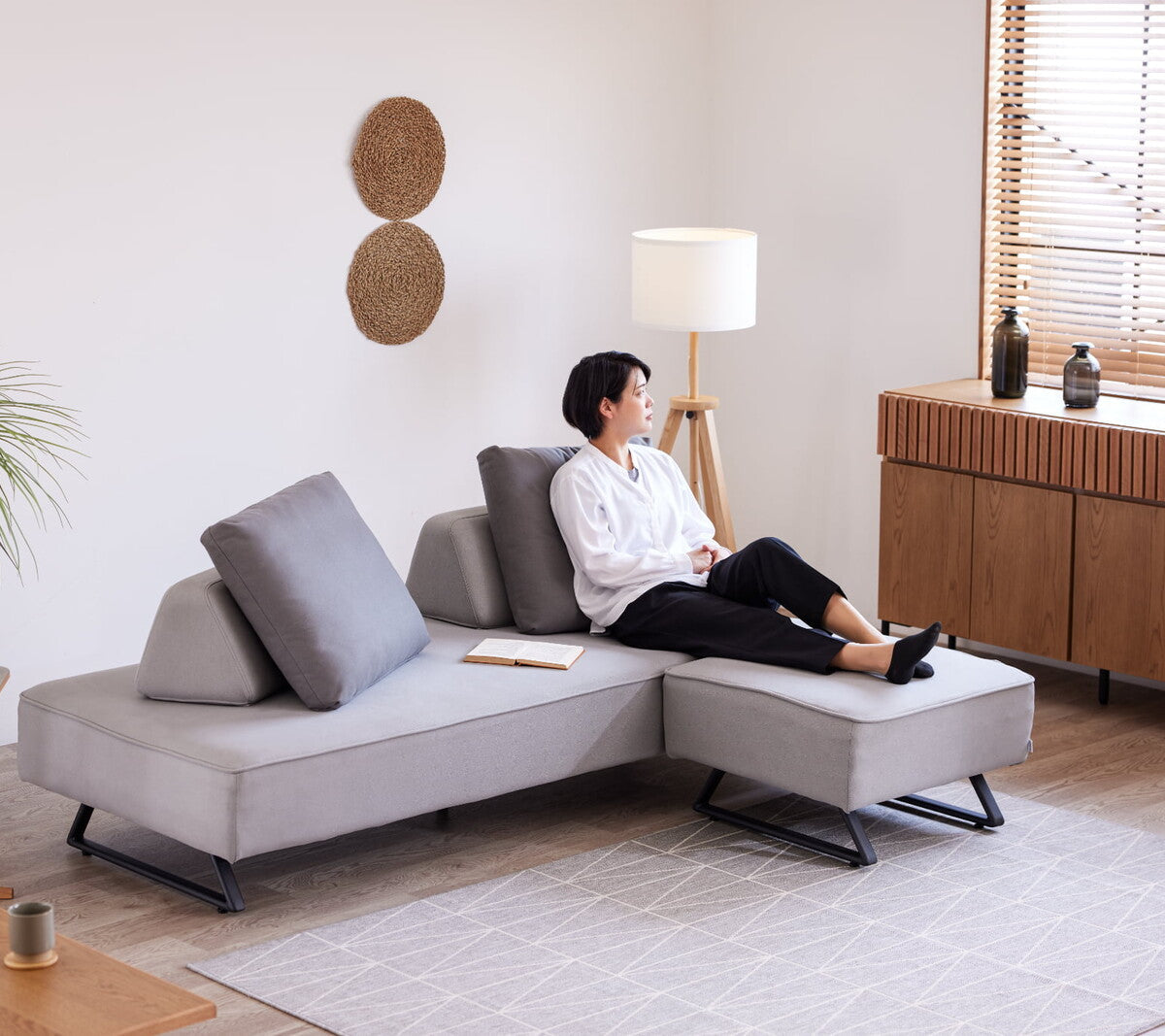 在庫品】ソファ360°どこからでもくつろげる極上の座り心地 幅160cm/幅