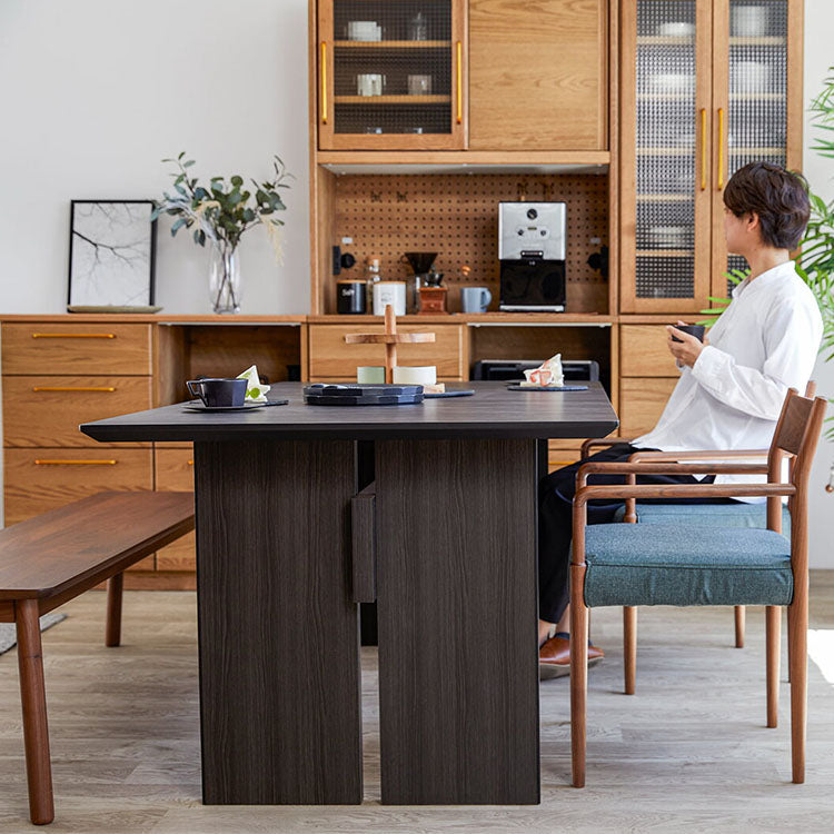 在庫品】ダイニングテーブル 天然素材が引き立てるLDメラミン化粧板