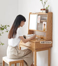 幅55 ドレッザーデスク 収納 メイク 化粧台 棚付きタイプ Y84D21 - BestKagu