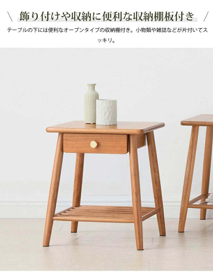 サイドテーブル 幅40 棚付き ナイトテーブル Y17J04 - BestKagu