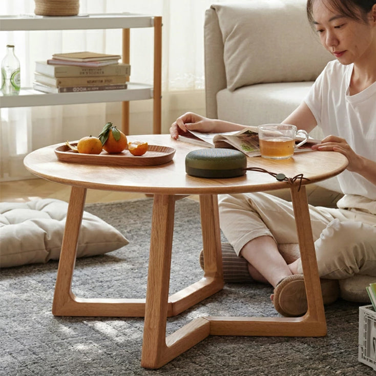 センターテーブル 円形 直径75cm 無垢材 ローテーブル おしゃれ Y83J19 - BestKagu