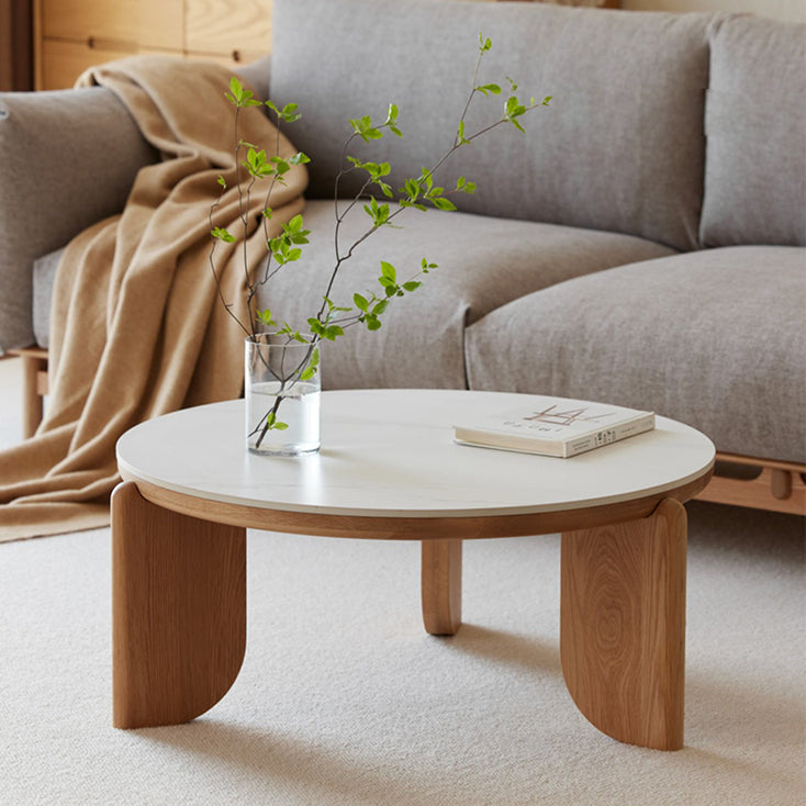 ローテーブル ローテーブル セラミック天板 無垢材三本脚デザイン y-m2071