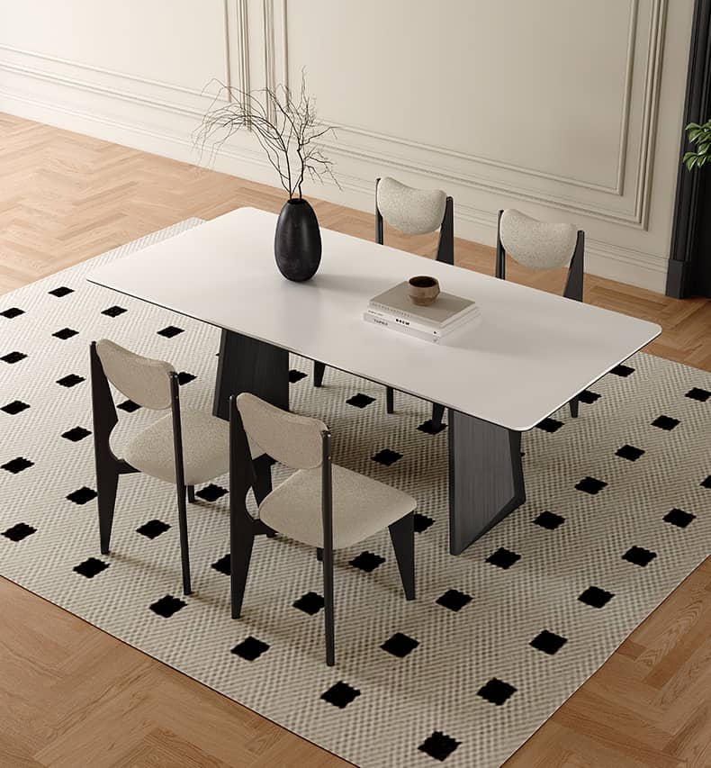 セラミック天板のダイニングテーブル　オーク材脚フレーム　hagst-562