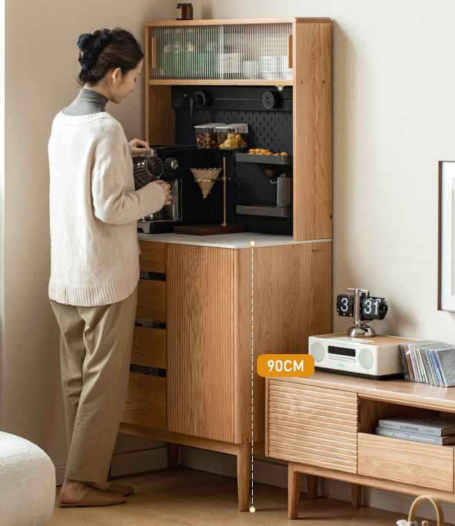 サイドボードキッチン収納 引き出し食器棚収納 カスタマイズ有孔ボード