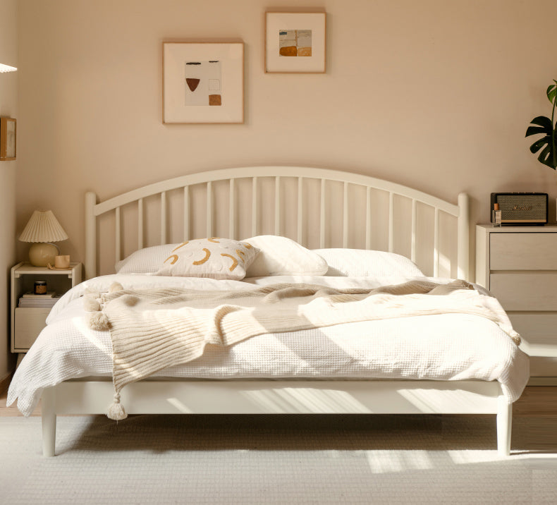 ベッドフレーム ホワイト ユリノキ材 Y00B27 - BestKagu