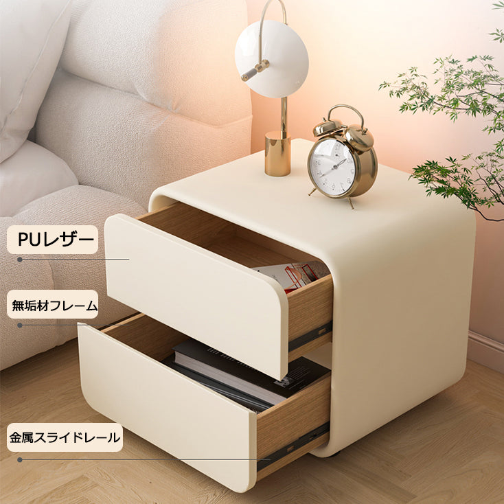 ナイトテーブル 引き出し付き 10色選べる aa-758　ベッドサイドテーブル - BestKagu