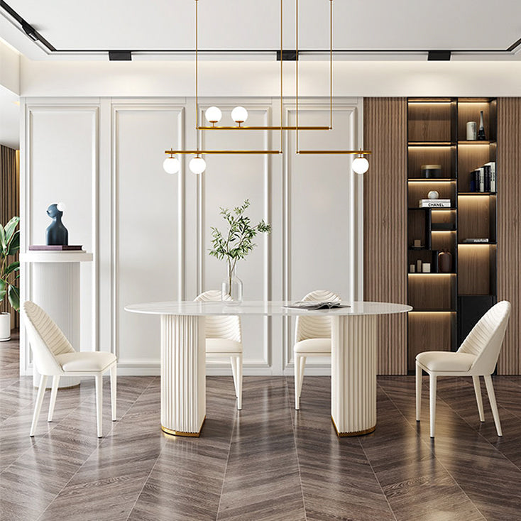 ダイニングテーブル 楕円形 セラミック リビングテーブル ホワイト msl-912