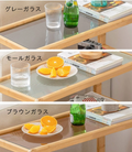 サイドテーブル ナイトテーブル　コンパクト　引き出し収納　キャスター付き　おしゃれ　竹×樹脂×ガラス製 hsl-82 - BestKagu