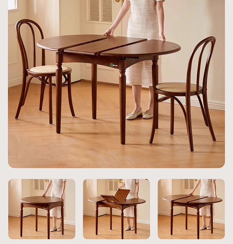 ダイニングテーブル単品　丸テーブル　木製円形折りたたみ可能　G1-7236