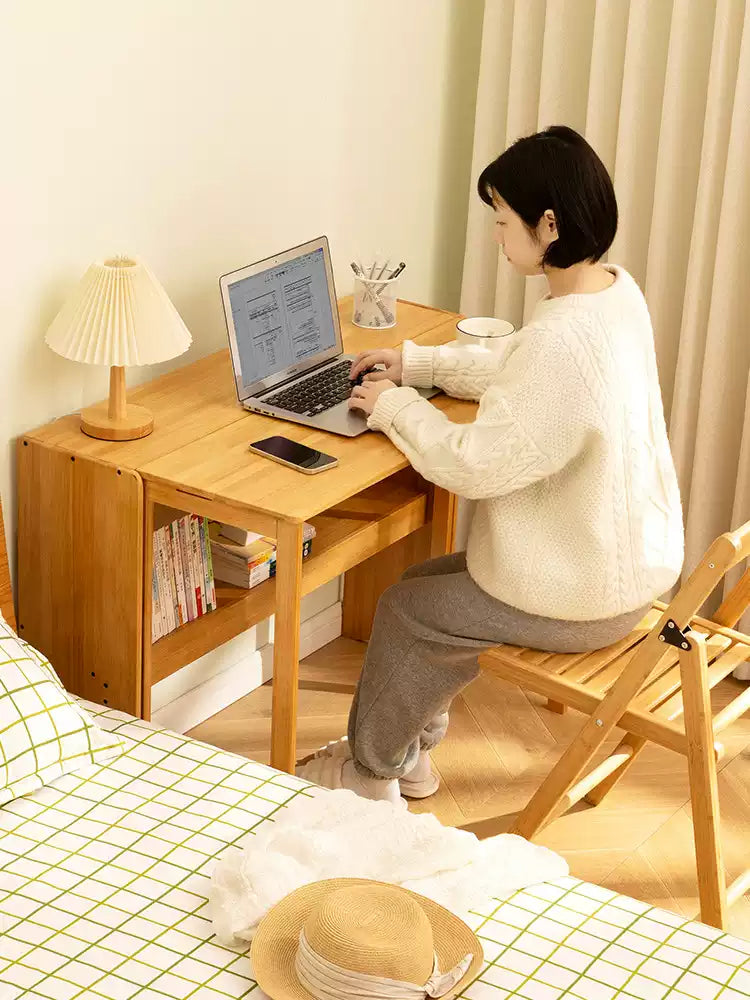 デスク 竹使用 幅83・103cm 折りたたみ式 壁寄せ テーブル単品 カラー2タイプ G3-7224
