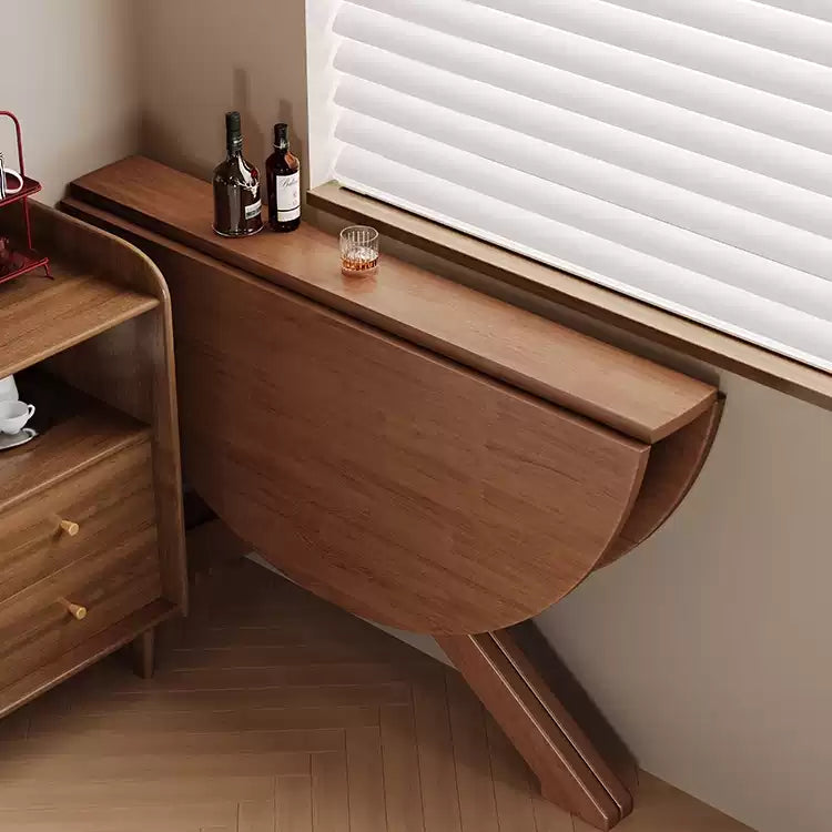 折りたたみテーブル　丸テーブル　完成品　木製省スペース　1-8人掛け可能　G3-7232