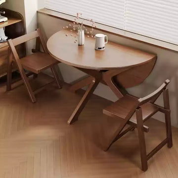 折りたたみテーブル　丸テーブル　完成品　木製省スペース　1-8人掛け可能　G3-7232