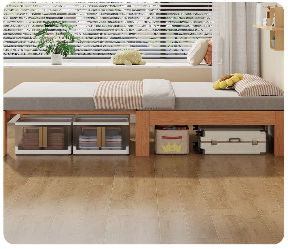 伸長式ベッド シングルベッドフレーム 天然木 G3-7252