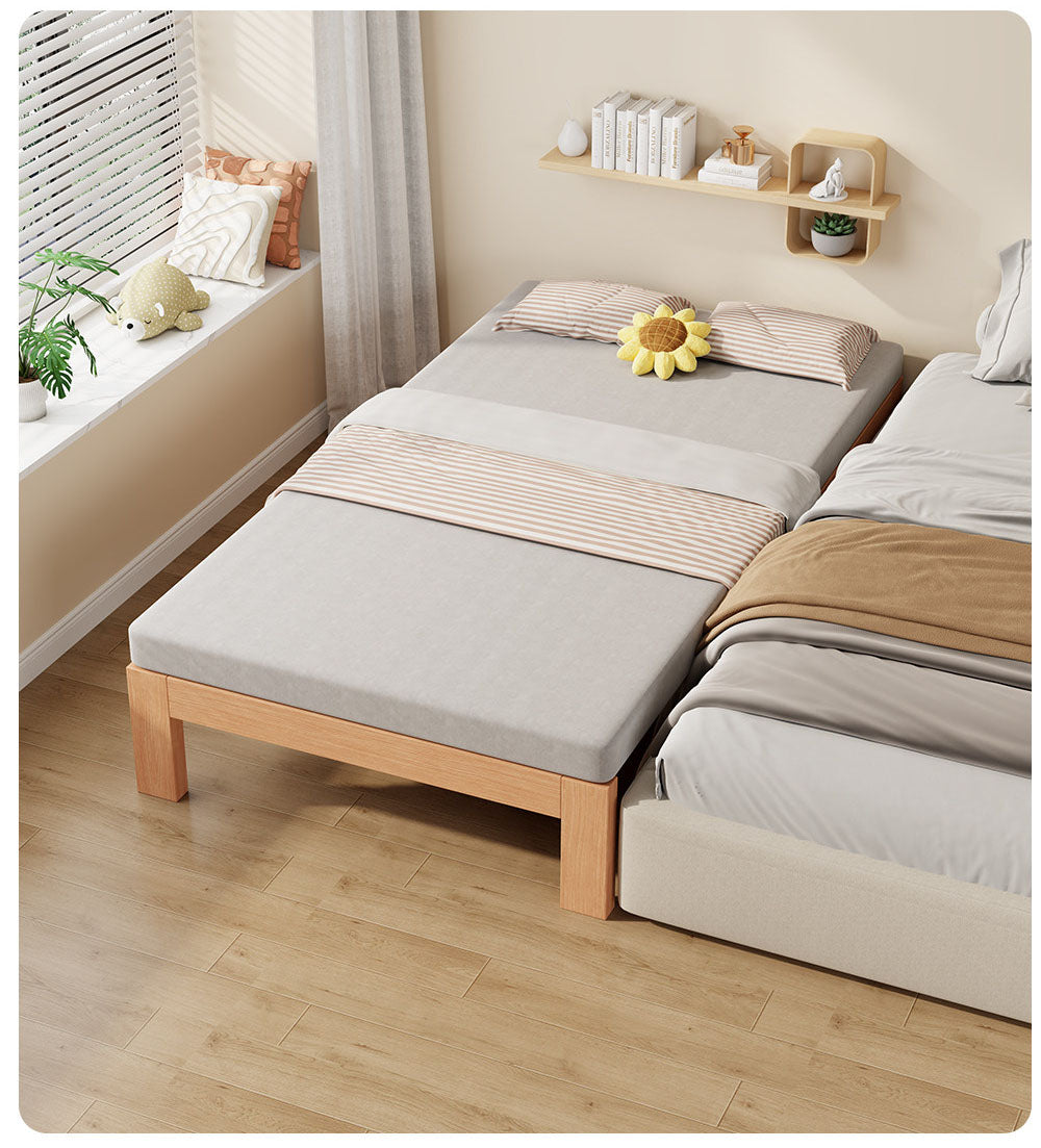 伸長式ベッド シングルベッドフレーム 天然木 G3-7252