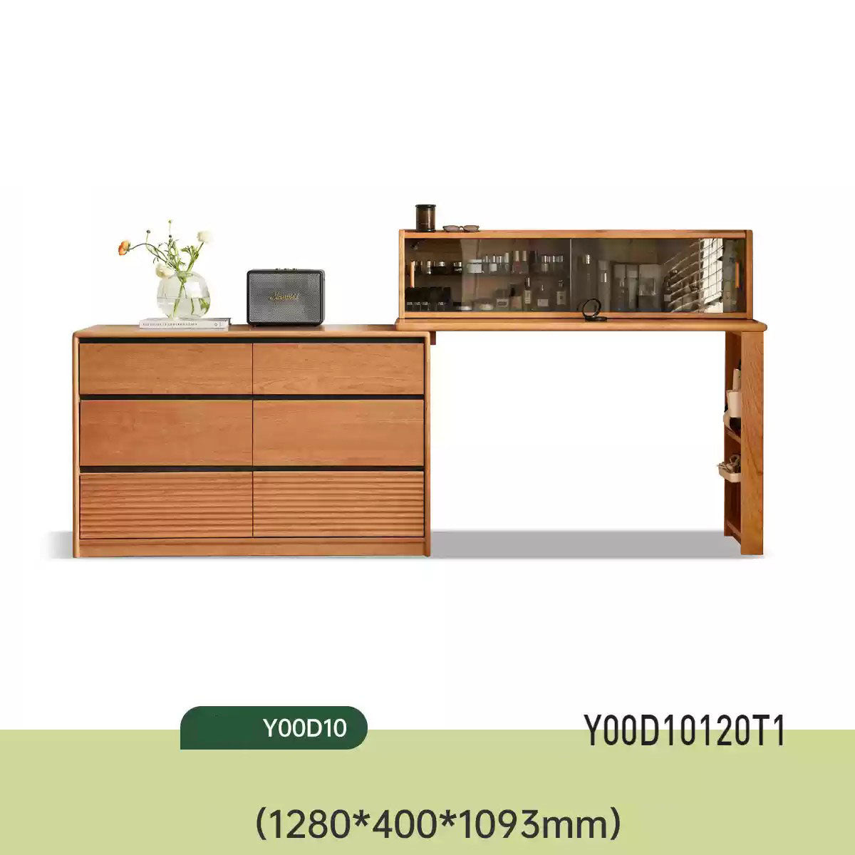 伸長式ドレッサー デスク・チェスト収納付き Y00D10