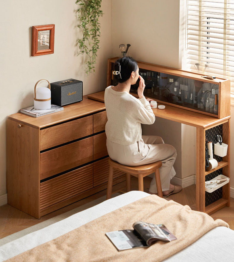 伸長式ドレッサー デスク・チェスト収納付き Y00D10