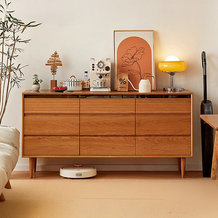 チェスト3段　タンス　引き出しがついたチェリー材使用した収納家具　hqx-6114