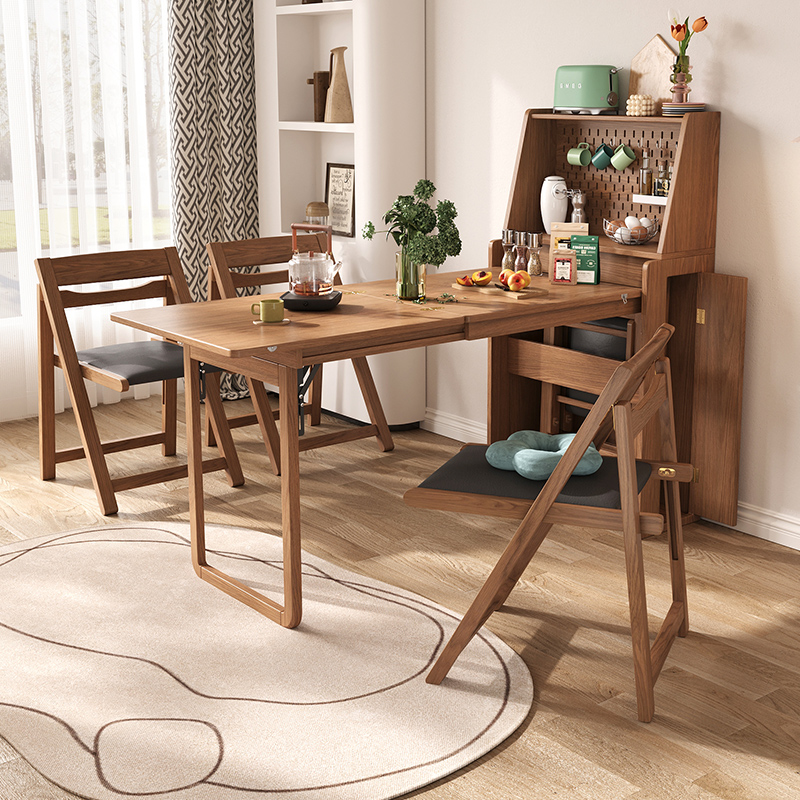 折りたたみ天板 伸縮テーブル 収納ラック 省スペース 壁付け おしゃれ北欧 fjnl-1594