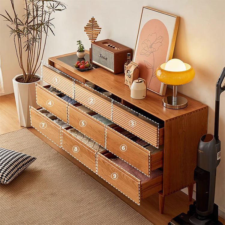 チェスト3段 タンス 引き出しがついたチェリー材使用した収納家具 hqx-6114