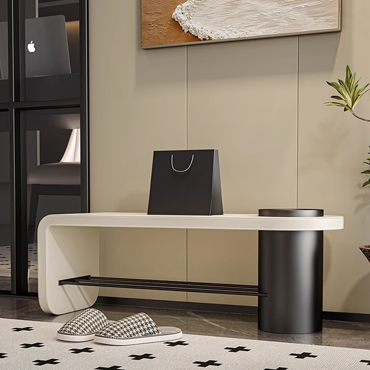 スツールベンチ 玄関収納 玄関ベンチ シューズラック PUレザー | 長椅子 シューズ掛け 多層収納  fel-3070