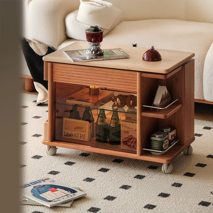 ワゴンキャスター付きカート 昇降式サイドテーブル hqx-6115