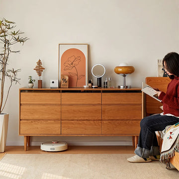 チェスト3段　タンス　引き出しがついたチェリー材使用した収納家具　hqx-6114