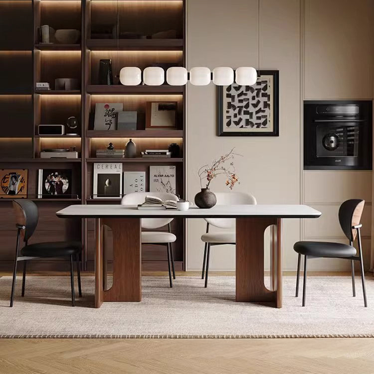 ダイニングテーブル セラミック 4人掛け天然木脚 北欧 食事 おしゃれ  fjx-6407