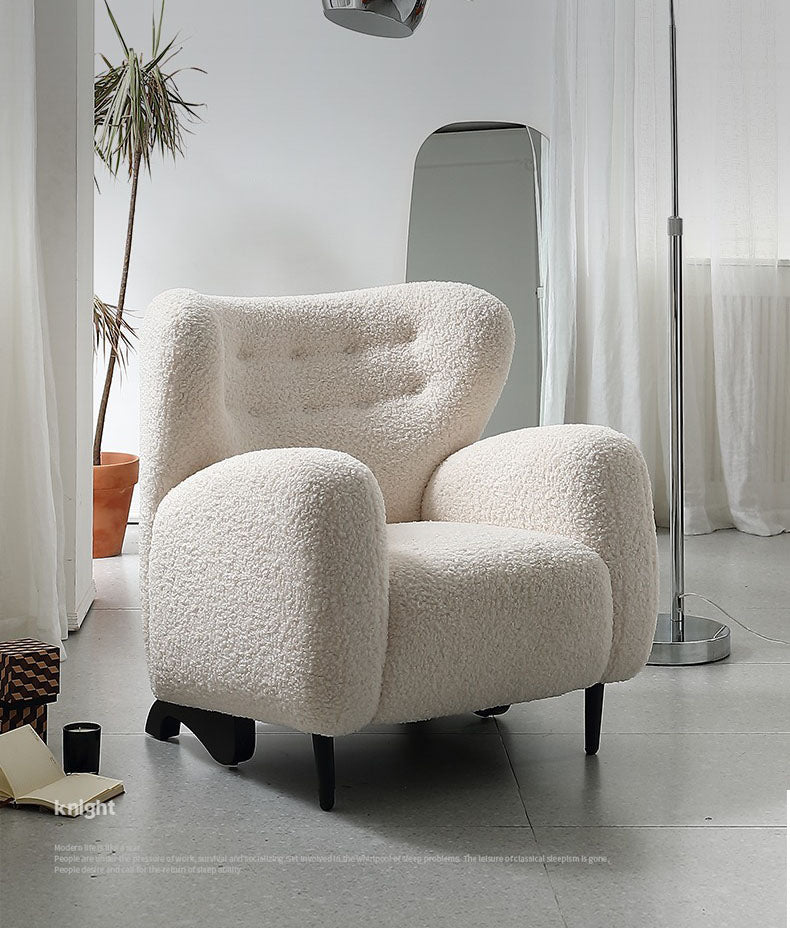 Armchair Sheep Boa Stainless Steel Comfort Chair | Stylish and Cozy Resort Interior Furniture fjd-4747