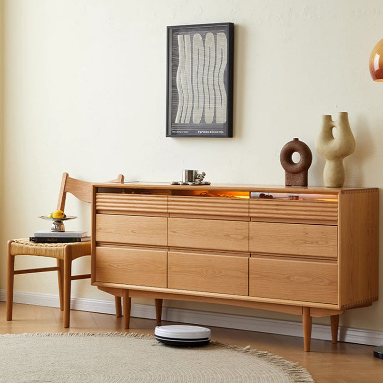 チェスト3段 タンス 引き出しがついたチェリー材使用した収納家具 hqx-6114