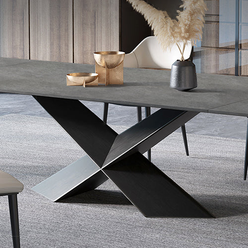 ダイニングテーブル セラミック伸縮式 X型脚 家具通販店 bestkagu.com