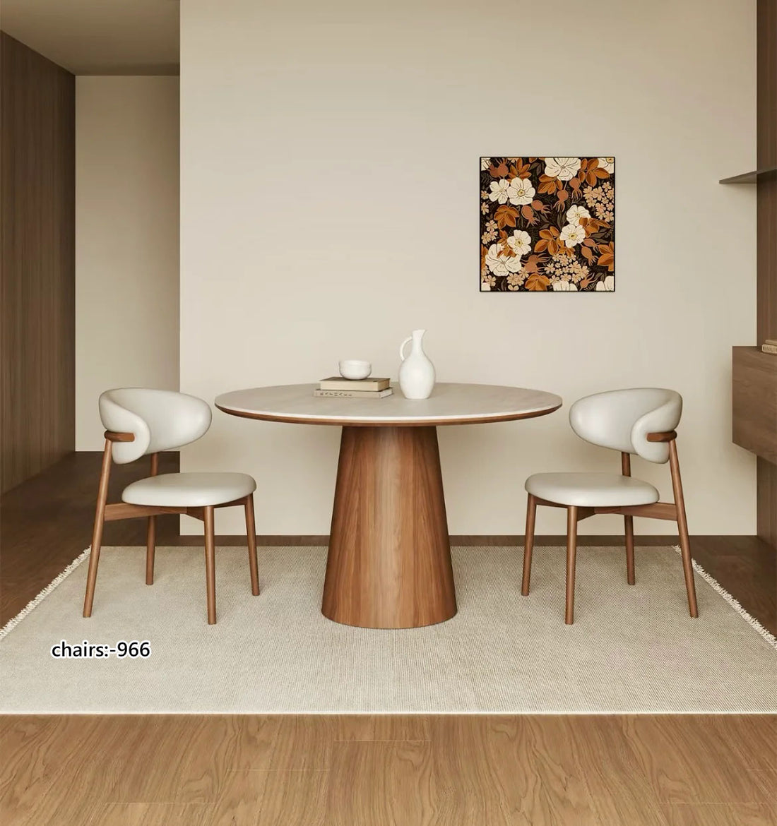 ラウンドテーブル高級ウォールナット+セラミック丸テーブルfalm-0002/halm-5918