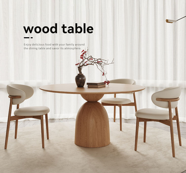 アッシュ材木製 丸テーブル 円形ダイニングテーブル 三色展開falm-010