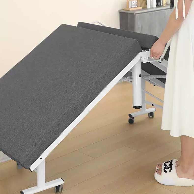 ベッドフレーム 綿麻 幅70〜150cm（7サイズ） 折りたたみ式 グレー fcsnm-1550