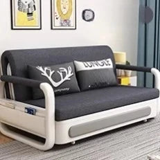 モダンデザインの綿麻ソファー - 無垢材フレーム & PUレザー製、収納付きの快適リビング必需品！ fdh-4760