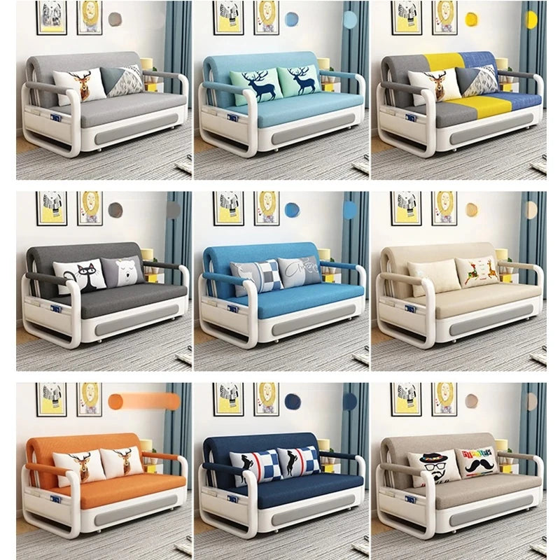 モダンデザインの綿麻ソファー - 無垢材フレーム & PUレザー製、収納付きの快適リビング必需品！ fdh-4760