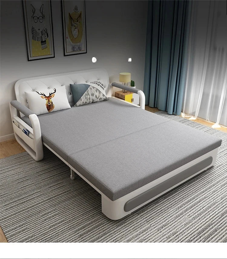 モダンデザインの綿麻ソファー - 無垢材フレーム & PUレザー製、収納付きの快適リビング必需品！ fdh-4760