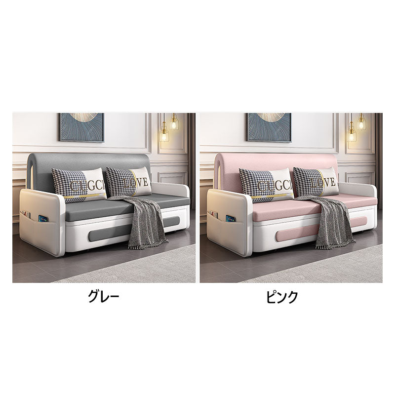 ソファベッド エアレザー 幅82・102・122・152cm 3WAY カラー6タイプ fdh-4762