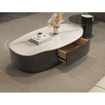 【高級感溢れるセラミックガラス製センターテーブル - モダンデザインが魅力！】 fel-1958 - BestKagu