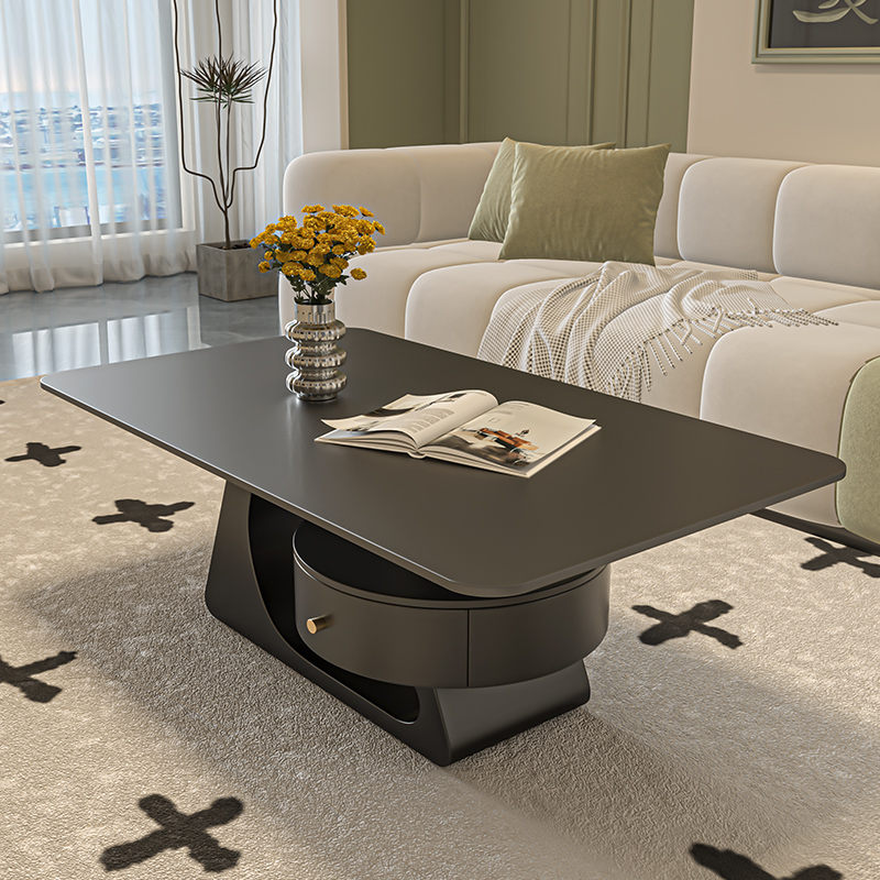 センターテーブル セラミックテーブル 大理石風 リビングテーブル 引き出し付ローテーブルfel-2443